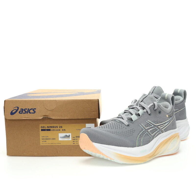 GEL NIMBUS 26 Grey with orange5 - متجر شوزكا للاحذية الرياضية